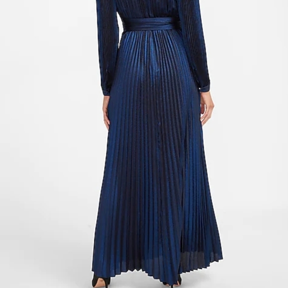 Express Metallic Pleated Dress - Picture 3 of 5